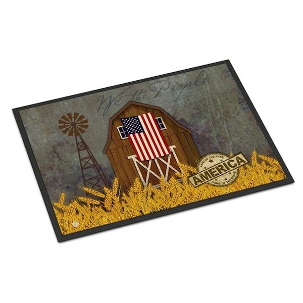 Carolines Treasures VHA3036MAT 18 x 27 in. Patriotic Barn Land of America Indoor or Outdoor Mat VHA3036MAT - main